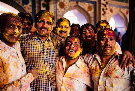 places of asia - Lathmar Holi Celebrations in Nand Rae Temple, Nandagaon, Braj, Uttar Pradesh, India, Asia Stock Photo - Rights-Managed, Code: 841-08102299