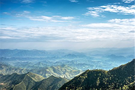 Misty mountain chains as seen from Tian Mu Shan peak, Zhejiang, China, Asia Stock Photo - Rights-Managed, Code: 841-08220827