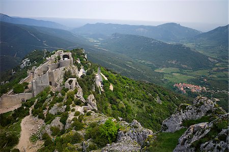 simsearch:841-07540886,k - Peyrepertuse Cathar castle, French Pyrenees, France, Europe Stock Photo - Rights-Managed, Code: 841-08220901