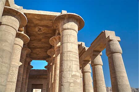 Column reliefs, Hypostyle Hall, The Ramesseum (Mortuary Temple of Ramese II), Luxor, West Bank, Thebes, UNESCO World Heritage Site, Egypt, North Africa, Africa Stock Photo - Rights-Managed, Code: 841-08220970