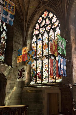 simsearch:841-08240211,k - Banners of the Knights of the Order of the Thistle, St. Giles' Cathedral, Edinburgh, Scotland, United Kingdom, Europe Photographie de stock - Rights-Managed, Code: 841-08244114