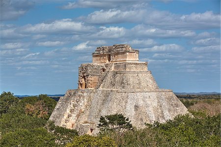 simsearch:841-06806879,k - Pyramid of the Magician, Uxmal, Mayan archaeological site, UNESCO World Heritage Site, Yucatan, Mexico, North America Stock Photo - Rights-Managed, Code: 841-08244262