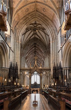 simsearch:841-08240211,k - Choir and nave looking West, Worcester Cathedral, Worcester, England, United Kingdom, Europe Stock Photo - Rights-Managed, Code: 841-08240039