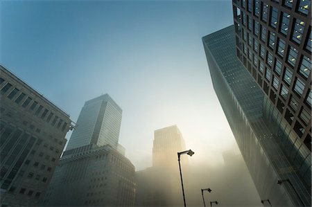 skyscrapers morning - Office buildings at Canary Wharf, Docklands, London, England, United Kingdom, Europe Stock Photo - Rights-Managed, Code: 841-08279233