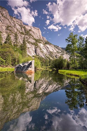 Mirror Lake in Yosemite National Park, UNESCO World Heritage Site, California, United States of America, North America Stock Photo - Rights-Managed, Code: 841-08279421