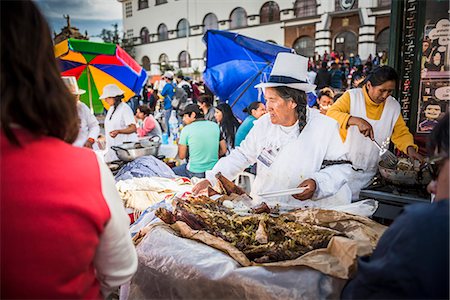 simsearch:841-07541032,k - Pork food stall, Saturday Market, Cusco, Cusco Region, Peru, South America Photographie de stock - Rights-Managed, Code: 841-08357219