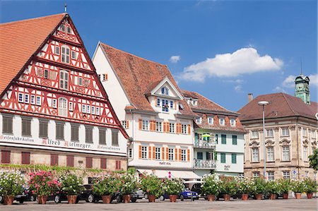 Kielmeyer House and new Town Hall at the market place, Esslingen, Baden-Wurttemberg, Germany, Europe Stock Photo - Rights-Managed, Code: 841-08357277