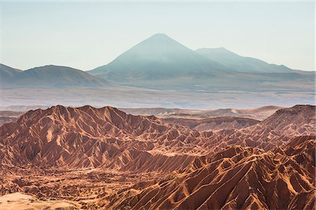 Death Valley (Valle de la Muerte) and Licancabur Volcano, San Pedro de Atacama, Atacama Desert, North Chile, Chile, South America Stock Photo - Rights-Managed, Code: 841-08420987