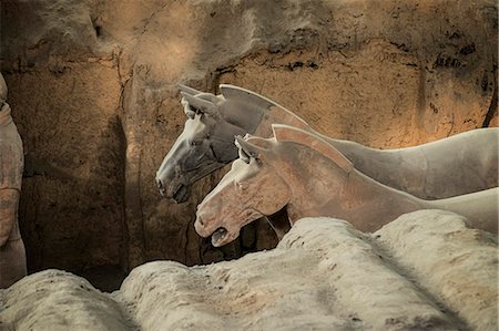 shaanxi province - Horses, Terracotta Army, UNESCO World Heritage Site, Xian, Shaanxi, China, Asia Stock Photo - Rights-Managed, Code: 841-08421244