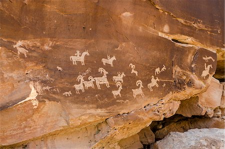 Ute rock art petroglyphs, Arches National Park, Utah, United States of America, North America Stock Photo - Rights-Managed, Code: 841-08421470