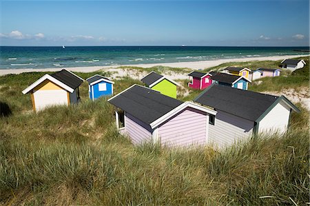 Colourful beach huts in sand dunes, Skanor Falsterbo, Falsterbo Peninsula, Skane, South Sweden, Sweden, Scandinavia, Europe Stock Photo - Rights-Managed, Code: 841-08421510