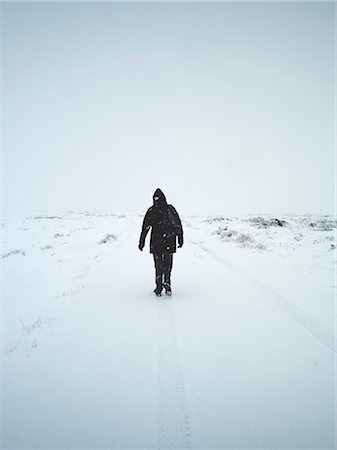 A lone woman walks through a snowstorm, Scotland, United Kingdom, Europe Stock Photo - Rights-Managed, Code: 841-08527762