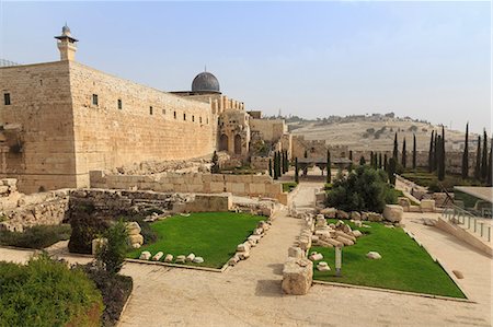 Al-Aqsa Mosque on Temple Mount with Archaeological Park and Mount of Olives, Jerusalem, UNESCO World Heritage Site, Israel, Middle East Stock Photo - Rights-Managed, Code: 841-08542451
