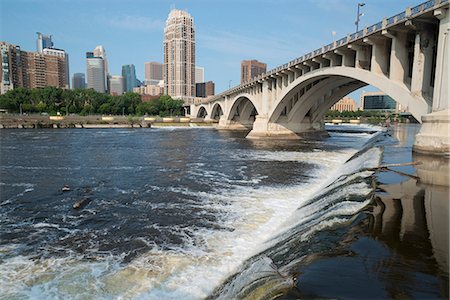 St. Anthony Falls on the Mississipi River, Minneapolis, Minnesota, United States of America, North America Stock Photo - Rights-Managed, Code: 841-08542629