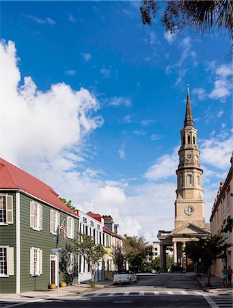 View towards St. Philip's Episcopal Church on Church Street, Charleston, South Carolina, United States of America, North America Stock Photo - Rights-Managed, Code: 841-08569010