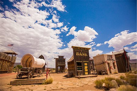 flag of usa picture - Ghost town, Virgin Trading Post, Utah, United States of America, North America Stock Photo - Rights-Managed, Code: 841-08645321