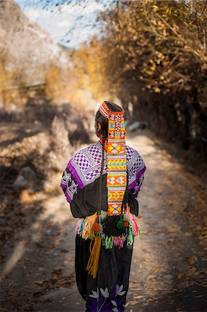 simsearch:841-08102090,k - Kalasha woman from Kalasha valley wearing traditional dress, North West Frontier Province, Pakistan, Asia Stock Photo - Rights-Managed, Code: 841-08797791