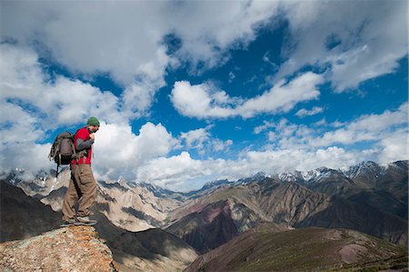 people ladakh - Admiring the spectacular views of Ladakh from the top of the Dung Dung La 4710m, Ladakh, northern India, Asia Stock Photo - Rights-Managed, Code: 841-08797895