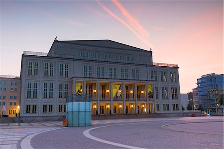 Opera House in Augustusplatz at dawn, Leipzig, Saxony, Germany, Europe Stock Photo - Rights-Managed, Code: 841-08797965