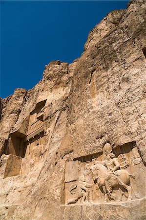 simsearch:841-02831081,k - Tomb of Ataxerxes I and carved relief below, Naqsh-e Rostam Necropolis, near Persepolis, Iran, Middle East Stock Photo - Rights-Managed, Code: 841-08821683