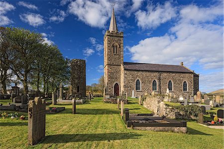 simsearch:841-08860890,k - Church and Roundtower, Fermoy, County Antrim, Ulster, Northern Ireland, United Kingdom, Europe Stock Photo - Rights-Managed, Code: 841-08860901
