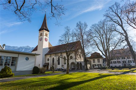 simsearch:841-07589927,k - Schlosskirche Interlake, Interlaken, Jungfrau region, Bernese Oberland, Swiss Alps, Switzerland, Europe Stock Photo - Rights-Managed, Code: 841-08887490