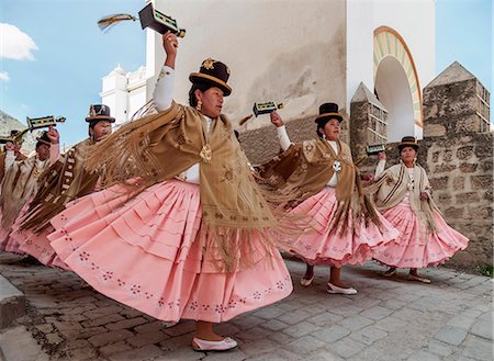 simsearch:841-07783120,k - Dancers in traditional costume, Fiesta de la Virgen de la Candelaria, Copacabana, La Paz Department, Bolivia, South America Stock Photo - Rights-Managed, Code: 841-09055341