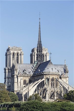 paris architecture buildings - Notre Dame de Paris Cathedral, Paris, France, Europe Stock Photo - Rights-Managed, Code: 841-09055716