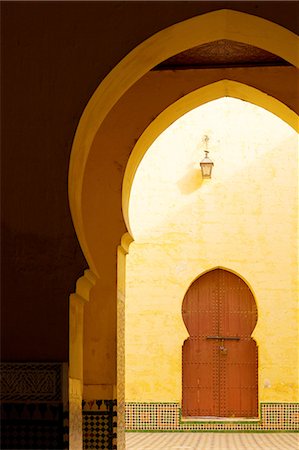 Doorways and arches in the Mausoleum of Moulay Ismail, Meknes, Morocco, North Africa, Africa Stock Photo - Rights-Managed, Code: 841-09077074