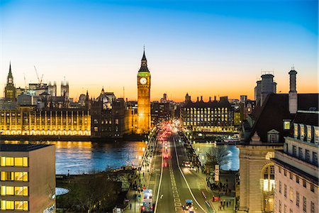 simsearch:841-02832407,k - High angle view of Big Ben, the Palace of Westminster and Westminster Bridge at dusk, London, England, United Kingdom, Europe Foto de stock - Con derechos protegidos, Código: 841-09086017