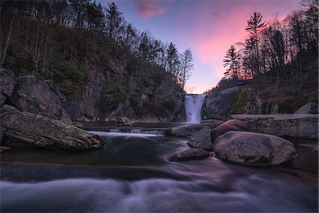 falls - Elk River Falls at sunset, Elk River, Blue Ridge Mountains, North Carolina, United States of America, North America Stock Photo - Rights-Managed, Code: 841-09086089