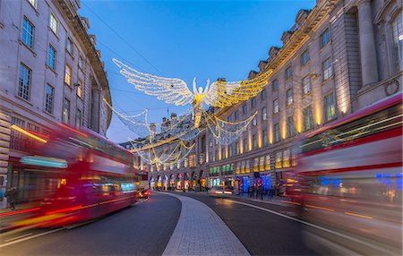 double decker bus - Christmas Lights, Regent Street, West End, London, England, United Kingdom, Europe Stock Photo - Rights-Managed, Code: 841-09086549