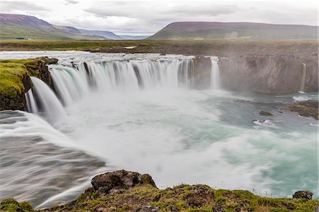 scenic and waterfall - Gooafoss (Waterfall of the Gods), Skalfandafljot River, Baroardalur district, Iceland, Polar Regions Stock Photo - Rights-Managed, Code: 841-09135124