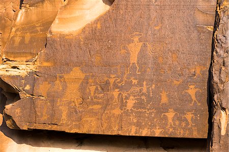 Petroglyphs, Colorado River basin, 6000 BC to 1300 AD, Utah, United States of America, North America Stock Photo - Rights-Managed, Code: 841-09135333