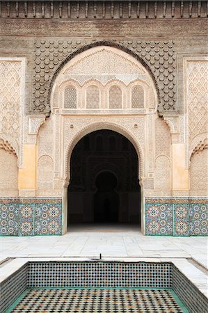simsearch:841-07083294,k - Medersa Ben Youssef, Madrasa, 16th century College, UNESCO World Heritage Site, Marrakesh (Marrakech), Morocco, North Africa, Africa Stock Photo - Rights-Managed, Code: 841-09135421
