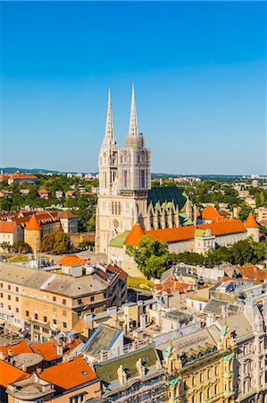 simsearch:841-07204677,k - View of the Cathedral of the Assumption of the Blessed Virgin Mary, Zagreb, Croatia, Europe Stock Photo - Rights-Managed, Code: 841-09147399