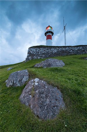 Lighthouse at Skansin fortress, Torshavn, Streymoy Island, Faroe Islands, Denmark, Europe Stock Photo - Rights-Managed, Code: 841-09155030