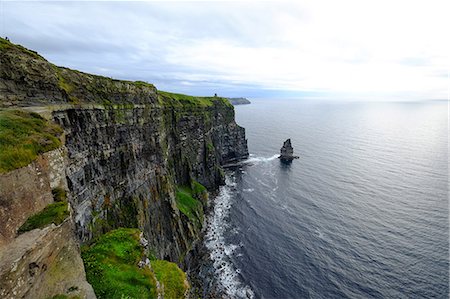 The Cliffs of Moher and Branaunmore sea stack, Burren region in County Clare, Munster, Republic of Ireland, Europe Stock Photo - Rights-Managed, Code: 841-09163458