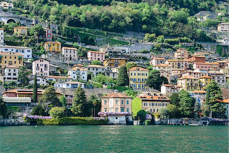 Beautiful Italian villas on waterfront of Lake Como, Lombardy, Italian Lakes, Italy, Europe Stock Photo - Rights-Managed, Code: 841-09174703
