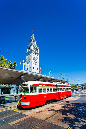simsearch:862-06541761,k - Ferry Building and Red Tram, San Francisco, California, United States of America, North America Stock Photo - Rights-Managed, Code: 841-09204965