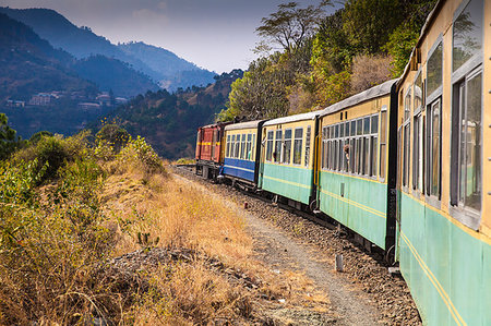 The Himalayan Queen toy train on the Kalka to Shimla Railway, UNESCO World Heritage Site, Northwest India, Asia Stock Photo - Rights-Managed, Code: 841-09203999