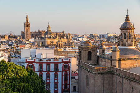 simsearch:841-06807735,k - View from the top of Metropol Parasol over the city centre, Seville, Andalusia, Spain, Europe Stock Photo - Rights-Managed, Code: 841-09229764