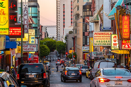 simsearch:841-06031845,k - View of neon lights on busy street in Chinatown, San Francisco, California, United States of America, North America Stock Photo - Rights-Managed, Code: 841-09230054