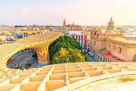 simsearch:841-06807735,k - Church of the Annunciation, La Giralda and Seville skyline from Metropol Parasol, Plaza de la Encarnacion, Andalusia, Spain, Europe Stock Photo - Rights-Managed, Code: 841-09241943