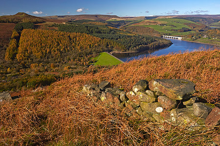 simsearch:841-07082971,k - Ladybower Reservoir and Derwent Valley in autumn seen from Bamford Edge, Peak District National Park, Derbyshire, England, United Kingdom, Europe Stock Photo - Rights-Managed, Code: 841-09242225