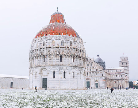 simsearch:841-07081829,k - Baptistery, Cathedral and Leaning Tower on a snowy day, UNESCO World Heritage Site, Pisa, Tuscany, Italy, Europe Stock Photo - Rights-Managed, Code: 841-09242399