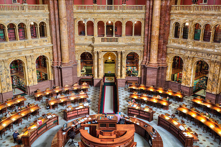 simsearch:841-07457532,k - Main Reading Room, Library of Congress, Washington D.C., United States of America, North America Stock Photo - Rights-Managed, Code: 841-09242461