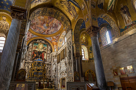 simsearch:841-08240211,k - Interior of the Santa Maria dell'Ammiraglio church (also called 'La Martorana'), Palermo, Sicily, Italy, Europe Stock Photo - Rights-Managed, Code: 841-09255897