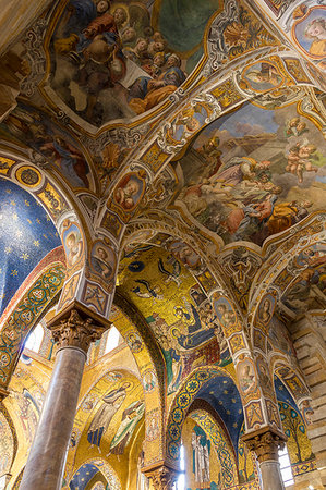 simsearch:841-08240211,k - Interior of the Santa Maria dell'Ammiraglio church (also called 'La Martorana'), Palermo, Sicily, Italy, Europe Stock Photo - Rights-Managed, Code: 841-09255901