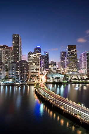 simsearch:841-07653114,k - Brickell Key and Downtown Miami skyline at night, Florida, United States of America, North America Stock Photo - Rights-Managed, Code: 841-09256645